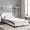 vidaXL - Bedframe - met - hoofdbord - kunstleer - zwart - en - wit - 100x200 - cm