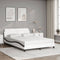 vidaXL - Bedframe - met - hoofdbord - kunstleer - zwart - en - wit - 120x200 - cm