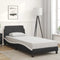 vidaXL - Bedframe - met - hoofdbord - kunstleer - zwart - en - wit - 90x200 - cm