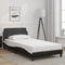 vidaXL - Bedframe - met - hoofdbord - kunstleer - zwart - en - wit - 100x200 - cm