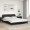 vidaXL - Bedframe - met - hoofdbord - kunstleer - zwart - en - wit - 160x200 - cm