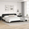 vidaXL - Bedframe - met - hoofdbord - kunstleer - zwart - en - wit - 200x200 - cm