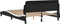 vidaXL - Bedframe - met - hoofdbord - kunstleer - zwart - en - wit - 140x190 - cm