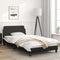 vidaXL - Bedframe - met - hoofdbord - kunstleer - zwart - en - wit - 100x200 - cm