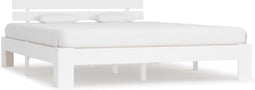 vidaXL - Bedframe - met - hoofdbord - massief - grenenhout - wit - 180x200 - cm