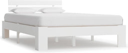 vidaXL - Bedframe - met - hoofdbord - massief - grenenhout - wit - 140x200 - cm