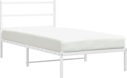 vidaXL - Bedframe - met - hoofdbord - metaal - wit - 100x190 - cm