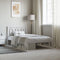 vidaXL - Bedframe - met - hoofdbord - metaal - wit - 100x190 - cm