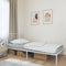 vidaXL - Bedframe - met - hoofdbord - metaal - wit - 100x190 - cm