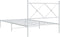 vidaXL - Bedframe - met - hoofdbord - metaal - wit - 100x190 - cm