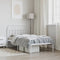 vidaXL - Bedframe - met - hoofdbord - metaal - wit - 100x190 - cm