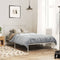 vidaXL - Bedframe - met - hoofdbord - metaal - wit - 100x200 - cm