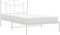 vidaXL - Bedframe - met - hoofdbord - metaal - wit - 100x200 - cm