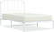 vidaXL - Bedframe - met - hoofdbord - metaal - wit - 107x203 - cm