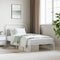 vidaXL - Bedframe - met - hoofdbord - metaal - wit - 107x203 - cm