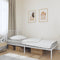 vidaXL - Bedframe - met - hoofdbord - metaal - wit - 107x203 - cm