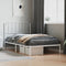 vidaXL - Bedframe - met - hoofdbord - metaal - wit - 107x203 - cm
