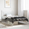 vidaXL - Bedframe - met - hoofdbord - metaal - wit - 107x203 - cm