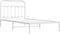 vidaXL - Bedframe - met - hoofdbord - metaal - wit - 107x203 - cm