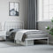 vidaXL - Bedframe - met - hoofdbord - metaal - wit - 107x203 - cm