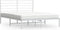 vidaXL - Bedframe - met - hoofdbord - metaal - wit - 120x190 - cm