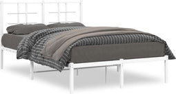 vidaXL-Bedframe-met-hoofdbord-metaal-wit-120x190-cm