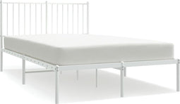 vidaXL - Bedframe - met - hoofdbord - metaal - wit - 120x190 - cm