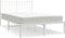 vidaXL - Bedframe - met - hoofdbord - metaal - wit - 120x190 - cm