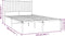 vidaXL - Bedframe - met - hoofdbord - metaal - wit - 120x190 - cm
