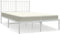 vidaXL - Bedframe - met - hoofdbord - metaal - wit - 120x190 - cm