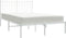 vidaXL - Bedframe - met - hoofdbord - metaal - wit - 120x190 - cm
