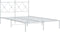 vidaXL - Bedframe - met - hoofdbord - metaal - wit - 120x190 - cm