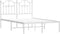 vidaXL - Bedframe - met - hoofdbord - metaal - wit - 120x190 - cm