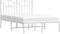vidaXL - Bedframe - met - hoofdbord - metaal - wit - 120x190 - cm