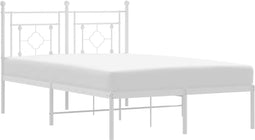 vidaXL - Bedframe - met - hoofdbord - metaal - wit - 120x200 - cm