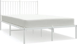 vidaXL - Bedframe - met - hoofdbord - metaal - wit - 120x200 - cm