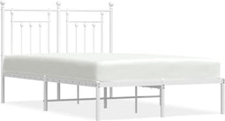 vidaXL - Bedframe - met - hoofdbord - metaal - wit - 120x200 - cm