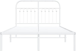 vidaXL - Bedframe - met - hoofdbord - metaal - wit - 120x200 - cm