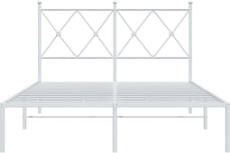 vidaXL - Bedframe - met - hoofdbord - metaal - wit - 120x200 - cm
