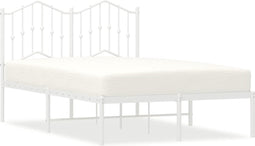 vidaXL - Bedframe - met - hoofdbord - metaal - wit - 120x200 - cm