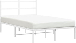 vidaXL - Bedframe - met - hoofdbord - metaal - wit - 120x200 - cm