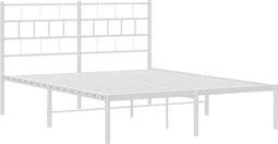 vidaXL - Bedframe - met - hoofdbord - metaal - wit - 120x200 - cm
