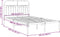 vidaXL - Bedframe - met - hoofdbord - metaal - wit - 120x200 - cm