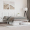 vidaXL - Bedframe - met - hoofdbord - metaal - wit - 120x200 - cm