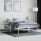 vidaXL - Bedframe - met - hoofdbord - metaal - wit - 120x200 - cm