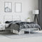vidaXL - Bedframe - met - hoofdbord - metaal - wit - 120x200 - cm