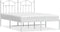 vidaXL - Bedframe - met - hoofdbord - metaal - wit - 135x190 - cm