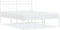 vidaXL - Bedframe - met - hoofdbord - metaal - wit - 135x190 - cm
