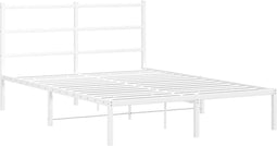 vidaXL - Bedframe - met - hoofdbord - metaal - wit - 135x190 - cm