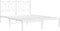 vidaXL - Bedframe - met - hoofdbord - metaal - wit - 135x190 - cm